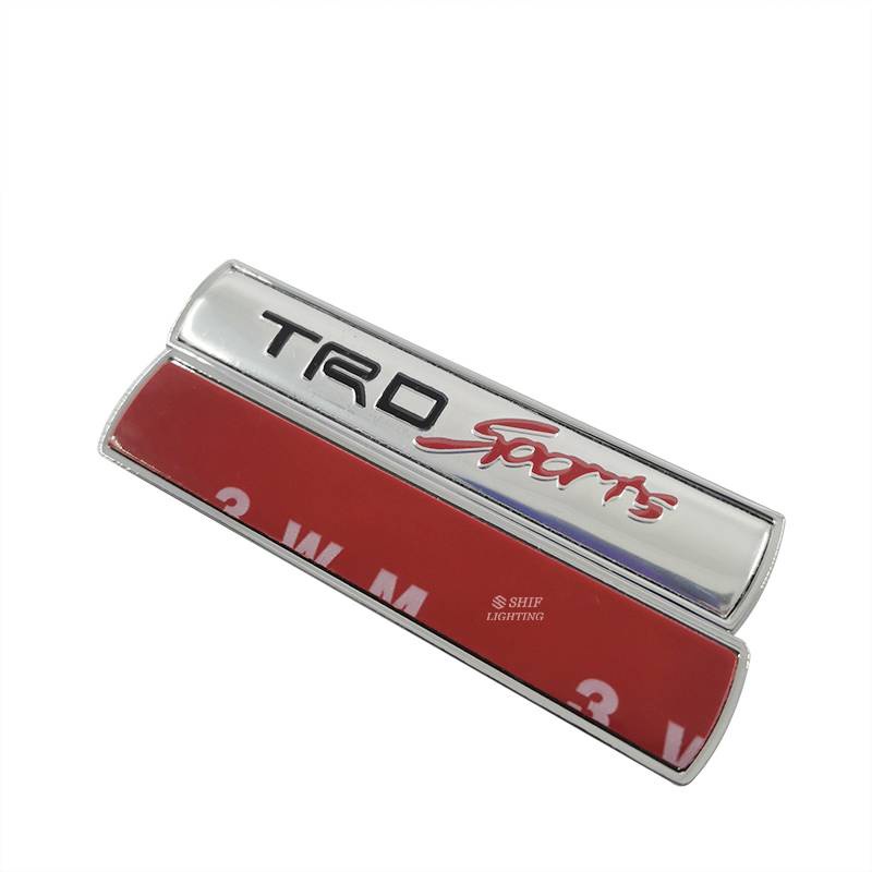 2 X Metal TRD SPORTS Logo Car Side Fender Decorative Emblem Sticker Decal Badge For TOYOTA