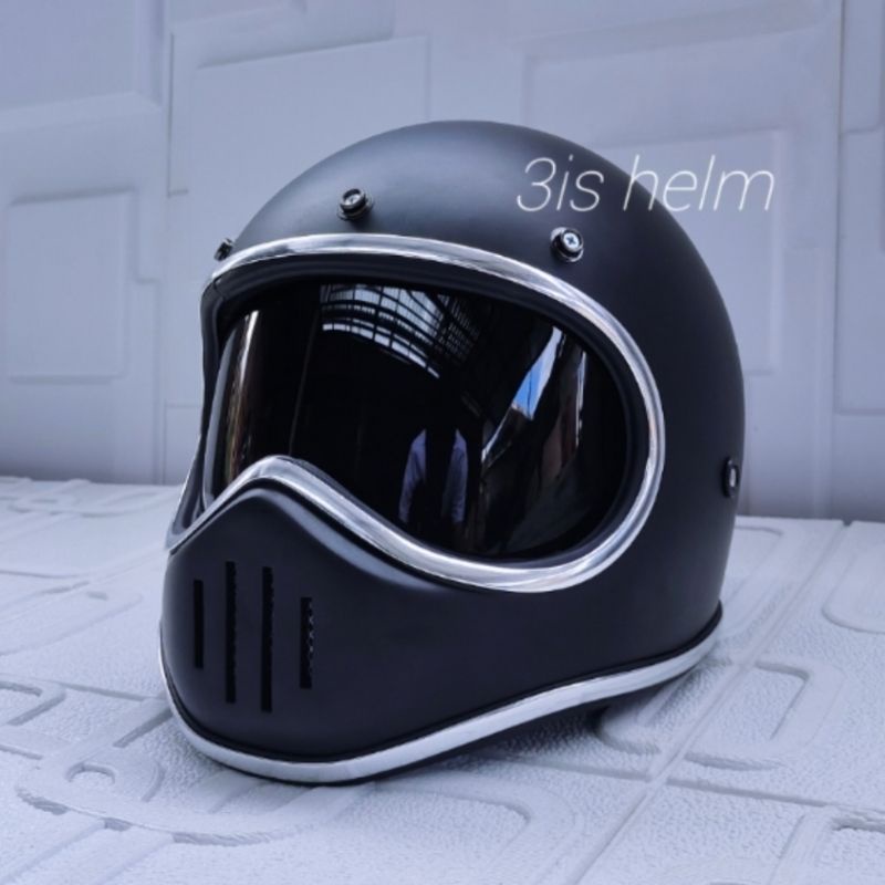 HELM CAKIL CUSTOM WARNA HITAM DOFF