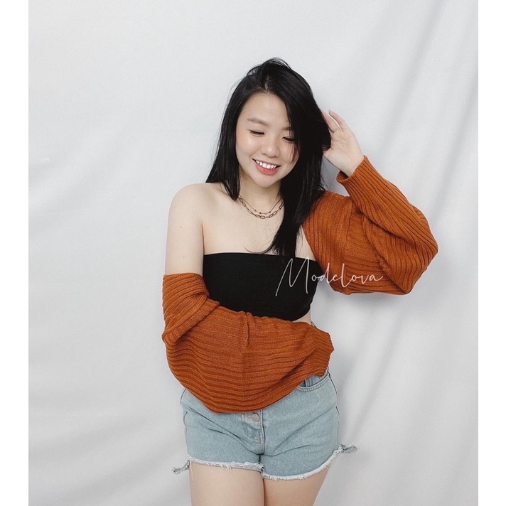 MDLV ~ Outer Futari Rajut Outer Bolero Rajut Women Crop knit Outer Crop Outer Rajut Lengan Panjang Outer Viral Fashion wanita