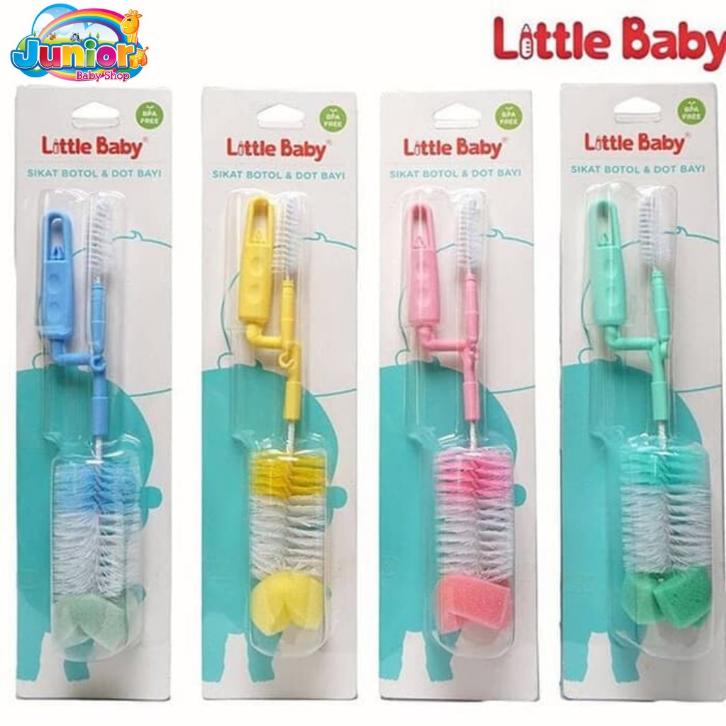 Little Baby Sikat Botol Isi 2 - Baby Bottle &amp; Nipple Brush