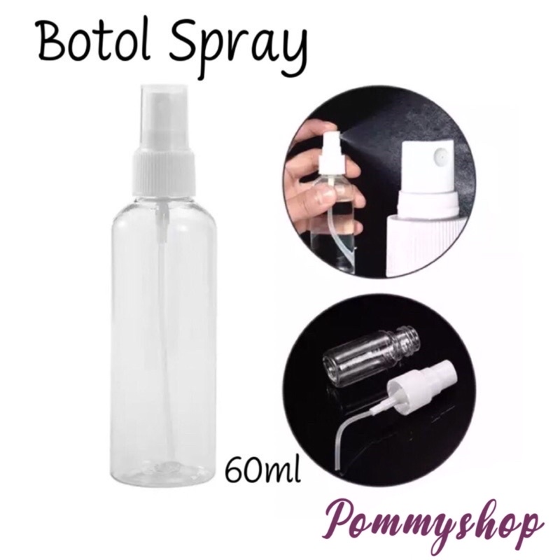 Botol Spray Transparan 60ml / Bahan Plastik