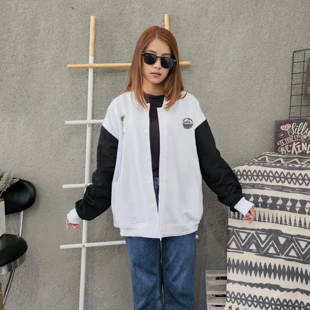 SAMEXOY BASEBALL 2XL 3XL Jacket Sweater Crewneck Oversize-Outerwear Wanita Fashion Terkini Korean Style