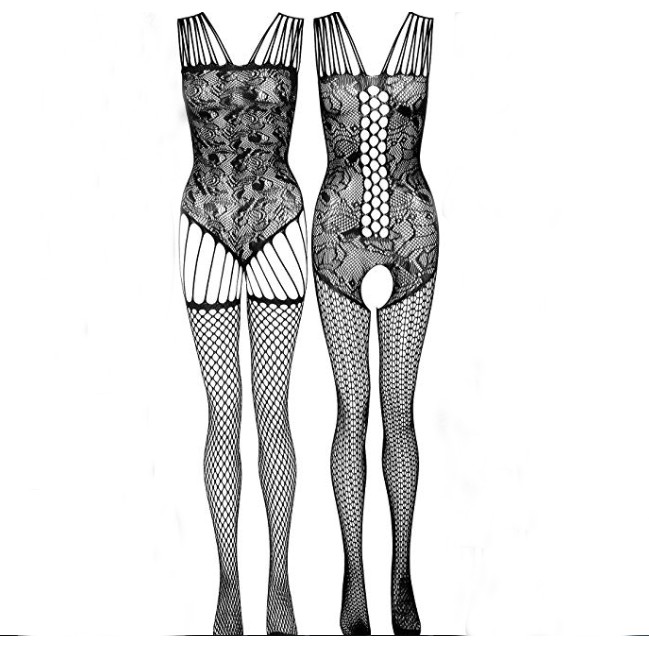 Wanita Fishnet  Seamless Lingerie Mesh Lubang Strap Babydoll Bodysuit Lingerie a259