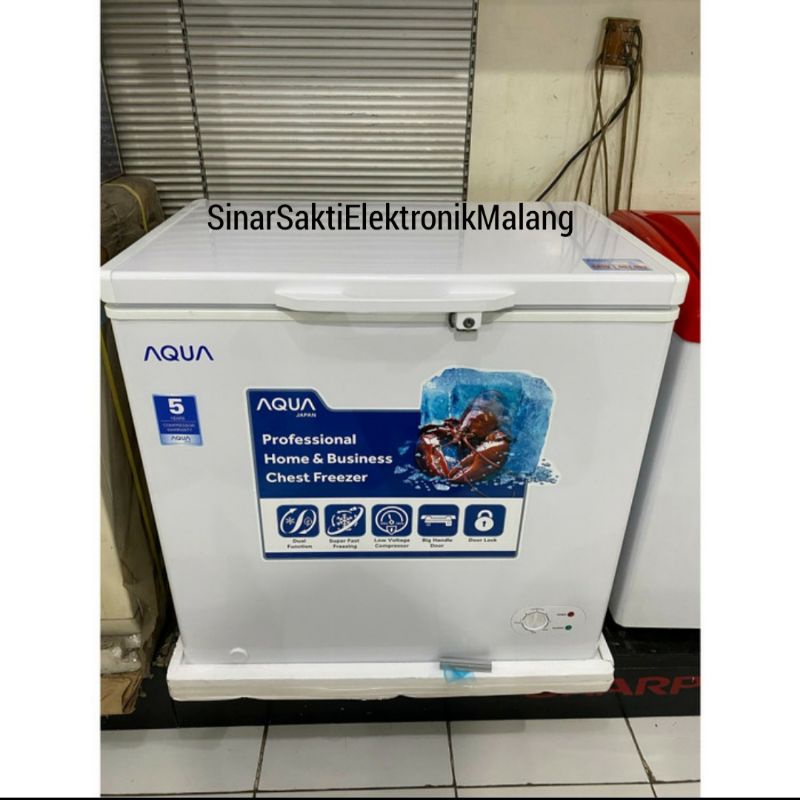 Chest Freezer Box Aqua 150 Liter AQF 160 AQF160 (W) Kotak Pembeku Listrik Termurah Malang