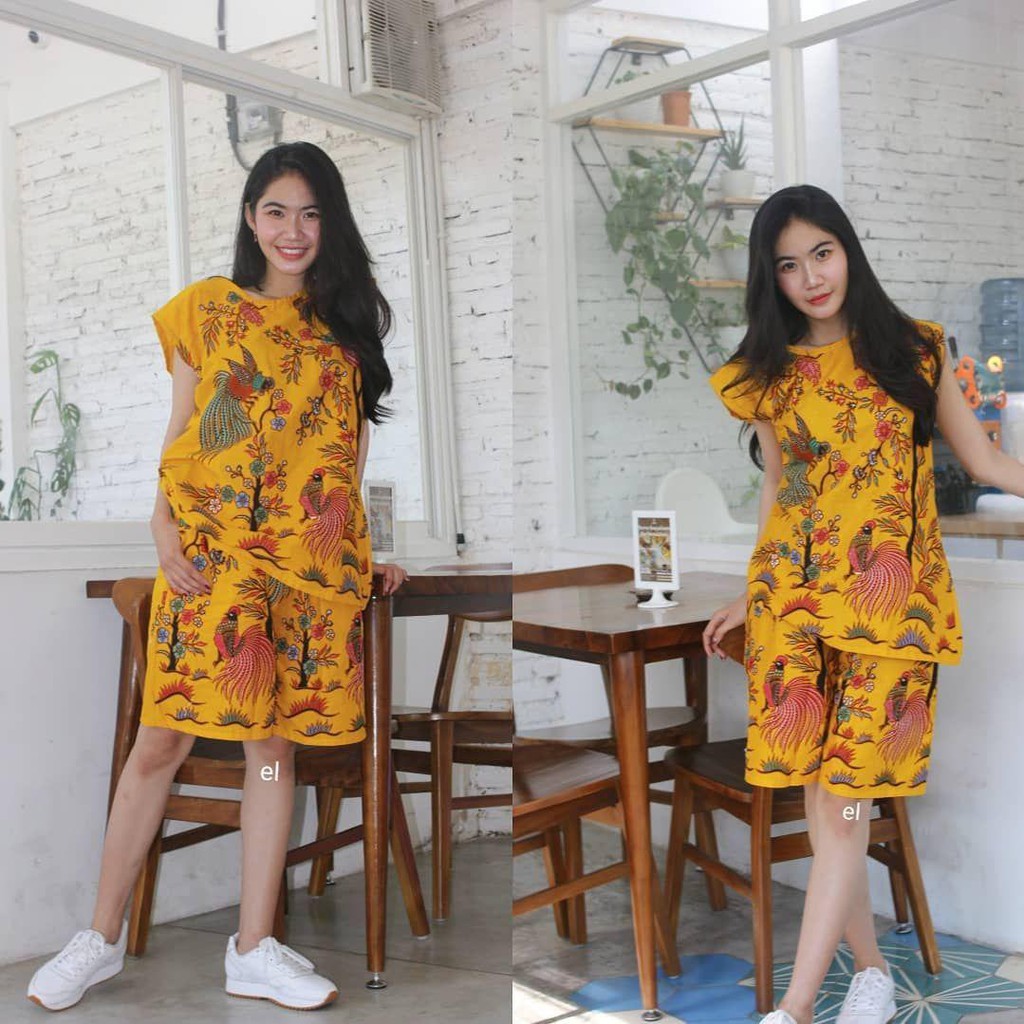 Setelan Batik Set Baju Santai Katun Primisima Tebal Adem Batik Matilda Work From Home Outfit #6