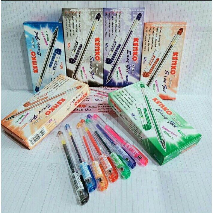 

Alat Tulis Kantor / Sekolah - Pulpen Merek Kenko Easy Gel 0.5mm - Harga Per Pcs
