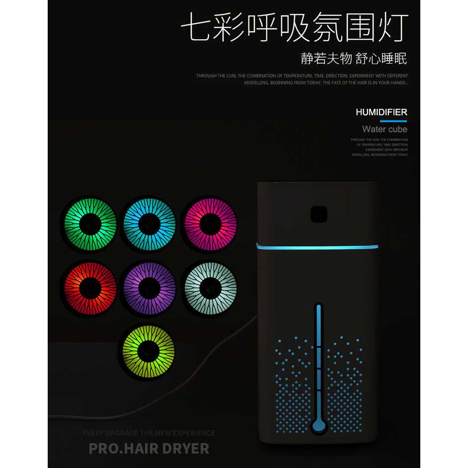 (BISA COD) RVOSTR  Air Humidifier Aromatherapy Diffuser RGB 1000ml - HUMI KS-600