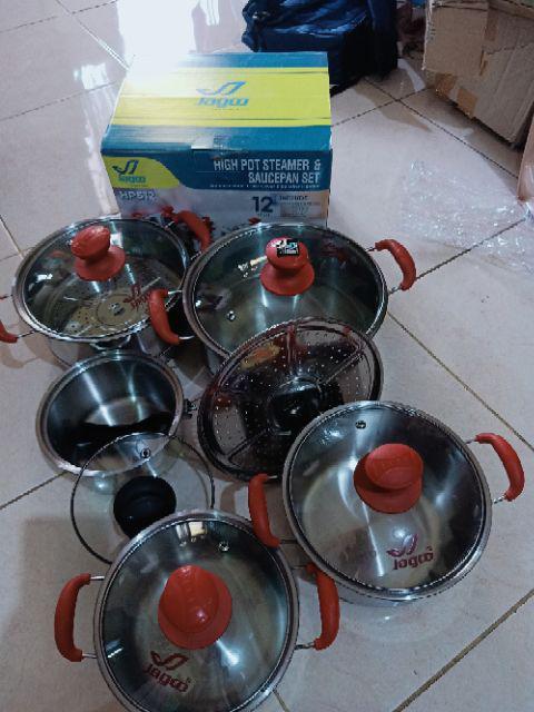 Panci Kukus Set Steamer Stainless 12pcs Jagoo Serbguna