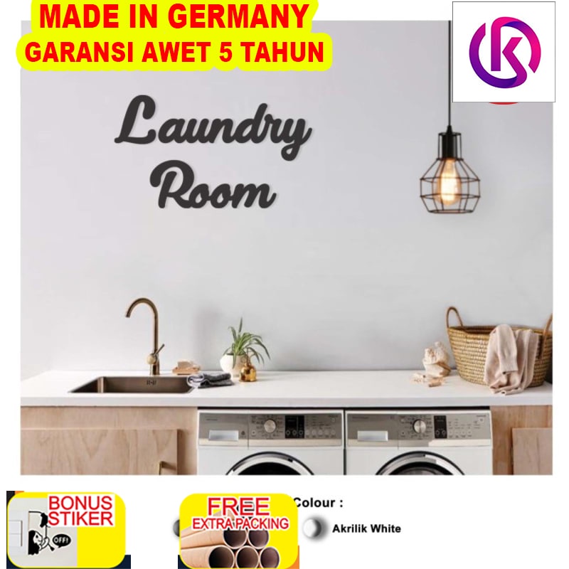 

Terlaris Hiasan Dinding AKRILIK - LAUNDRY ROOM - Wall Decor Letter Sign 45 x 26