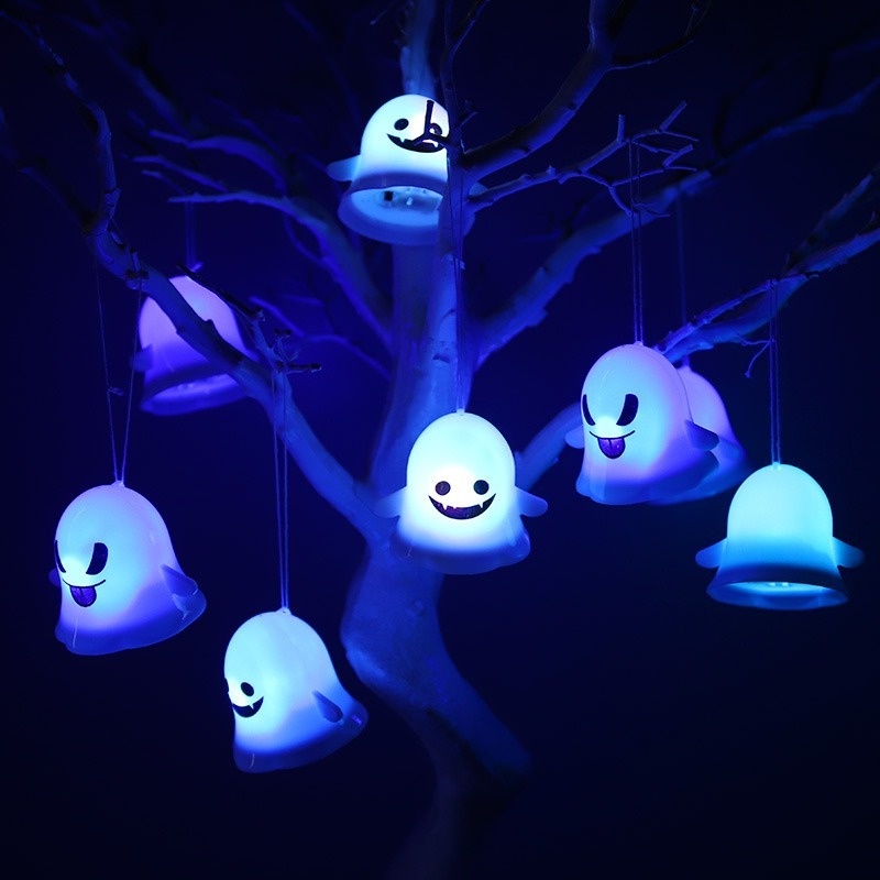 Lampu Malam LED Warna-Warni Bentuk Emoticon Untuk Dekorasi Halloween