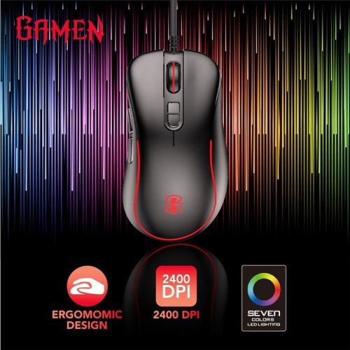 Mouse Gaming Gamen GM1000 Black RGB 7 Warna