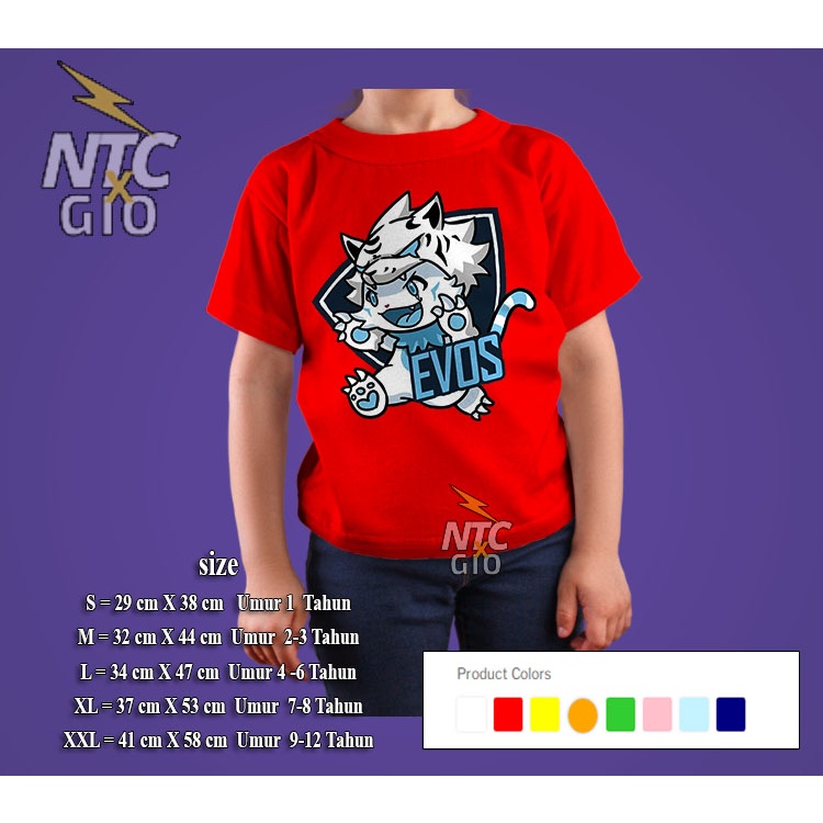 NTC KAOS ANAK GAMERS ESPORTS EVOS LOGO PREMUIM 30S LIMITED STOCK