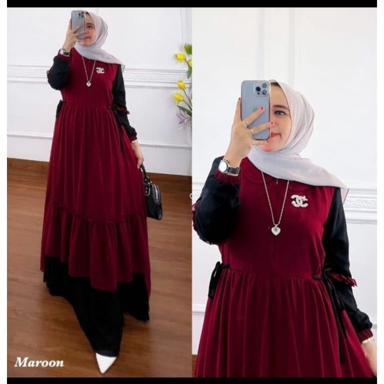 PRIANKA DRESS/gamis cruty baby doll/full puring/gamis muslimah /gamis kekinan/gamis terbaru/baju muslimah/pakaian wanita muslim/