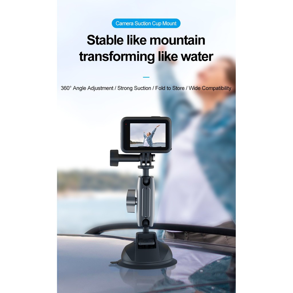 Telesin Foldable Mounting Windshield Suction Cup Gopro and action Cam