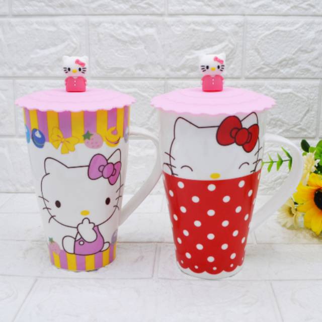 Gelas Mug keramik Hello kitty besar hellokitty