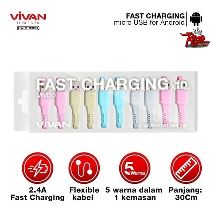 MM30- Cable Data Vivan Data Kabel Fast Charging Micro