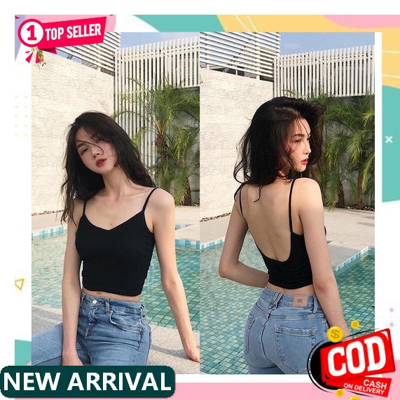 On Sale Tank Top Wanita Hijab☀ Tantop Agnes Polos / Tangtop Wanita - Putih, M Korea Crop Top / Atasa