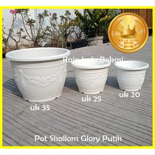  Pot  Shallom KB Glory  20 Cm PUTIH Motif Pot  20 Plastik  20 