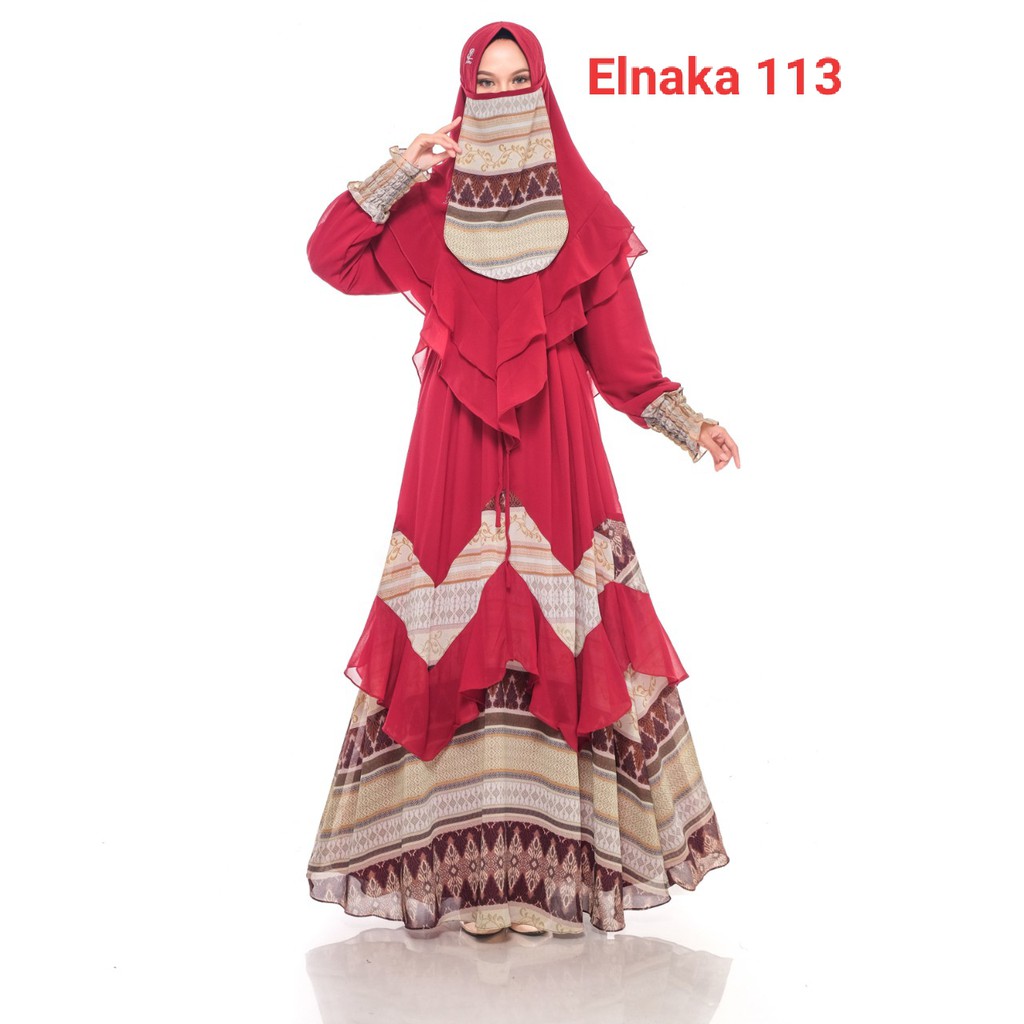 Gamis Syari Ceruty Armani / Gamis Ceruty Premium / Gamis ORI By Elnaka 113 Series