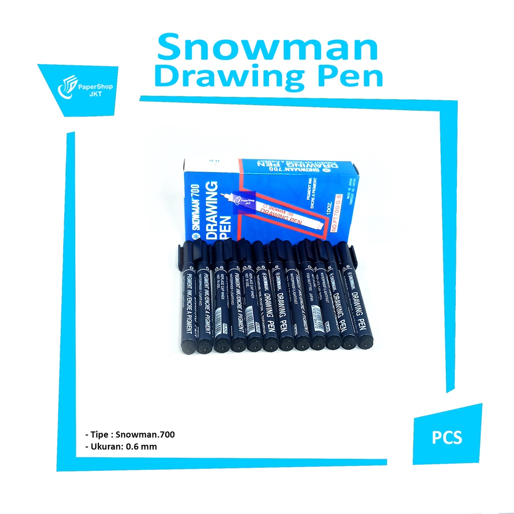 

SNOWMAN - Drawing Pen 0.6 700 Hitam - Pcs