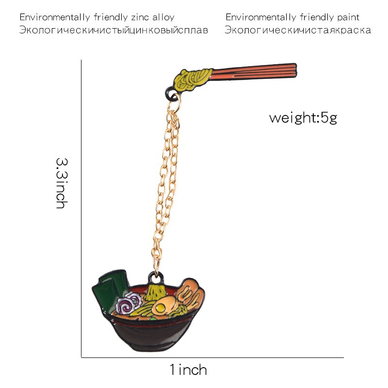 Bros Pin Enamel Bentuk Porpoise Ramen Gaya Jepang Dengan Rantai Untuk Pakaian