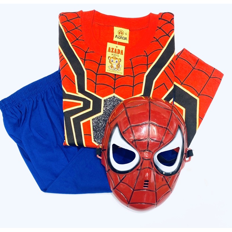 Baju Topeng | Baju Kostum+Topeng anak laki-laki merk AZADA SPIDERMAN
