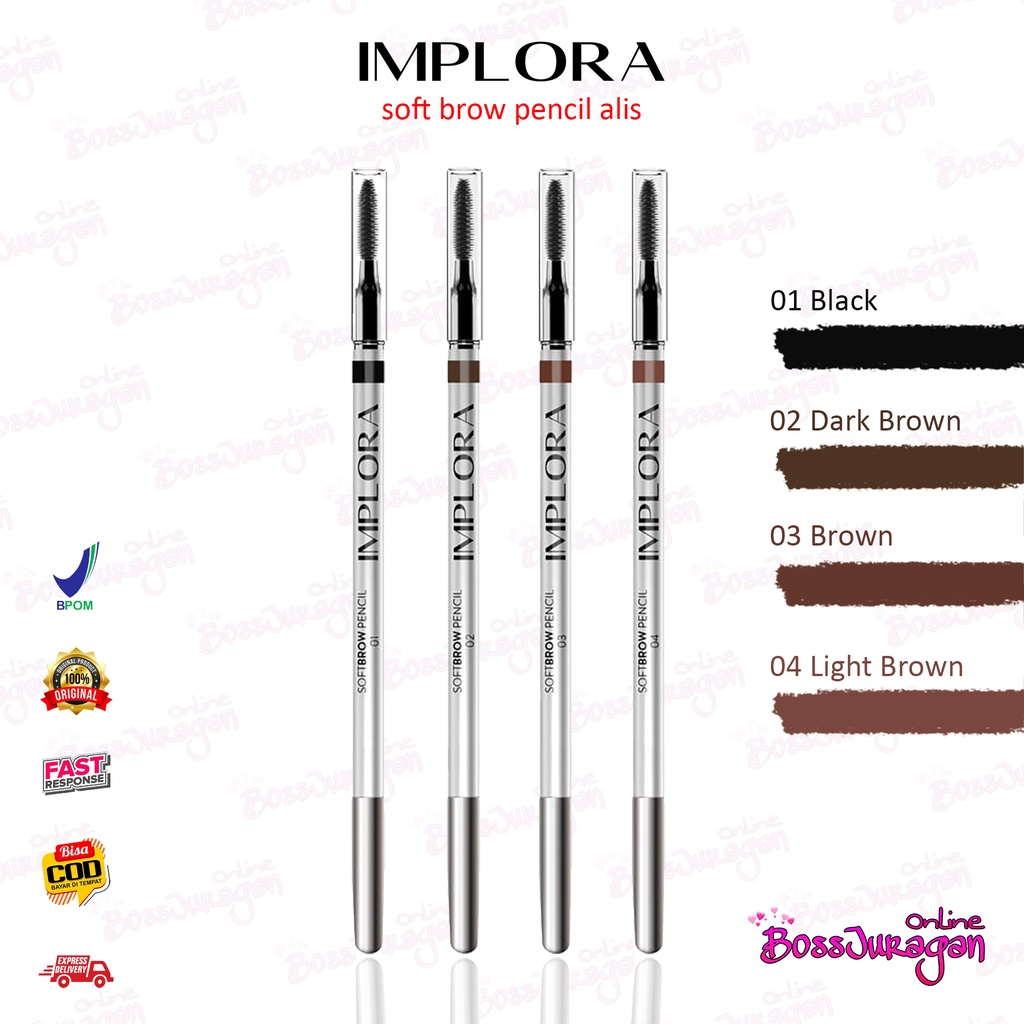 (BOSS) IMPLORA  SOFT BROW PENSIL - New SoftBrow Pensil | Implora Pensil Alis SoftBrow