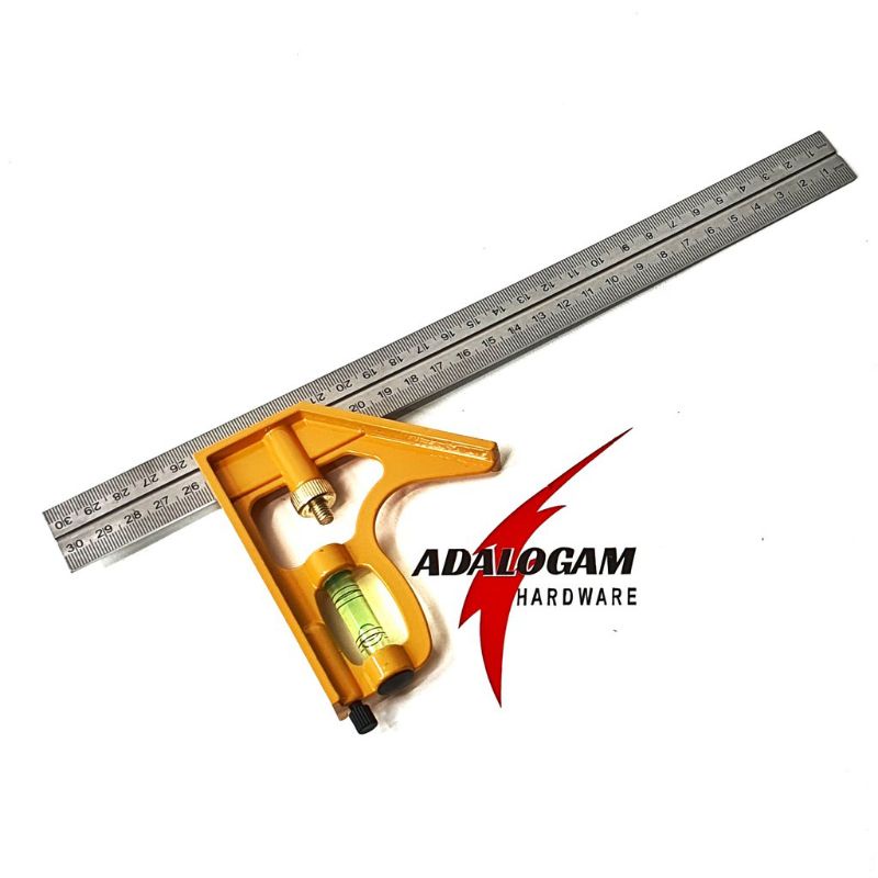 

Mistar Penggaris siku Waterpass 12" inci