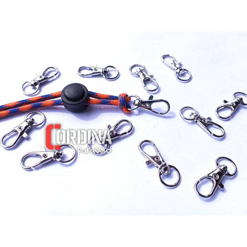 Pengait Gantungan Kunci ID Card bentuk Kokot udang lobster Carabiner Paracord