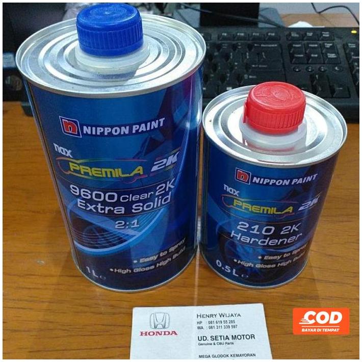 Promo Premila 9600 Top Coat Clear Hardener 1,5L Set Original Nippon Paint Kode 190