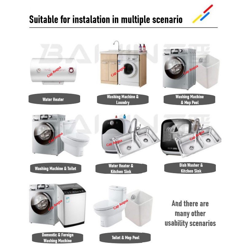 DOUBLE ANGLE VALVE STOP KRAN CABANG 2 OUTLET 2 SWITCH KERAN BIDET FAUCET ENGKOL KLOSET CEBOK COPPER