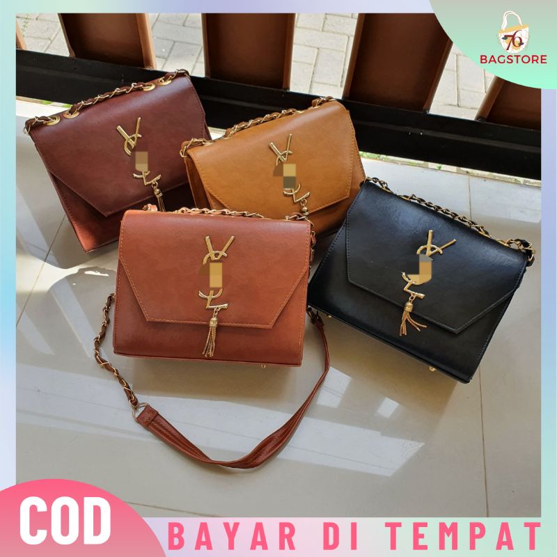 [REALPICT] S025 - TAS SELEMPANG WANITA KEKINIAN TAS JALAN - 76BAGSTORE