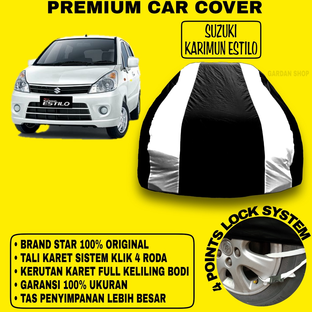 Body Cover SUZUKI KARIMUN ESTILO Sarung Strip SILVER Penutup Pelindung Bodi Mobil Suzuki Karimun Estilo PREMIUM