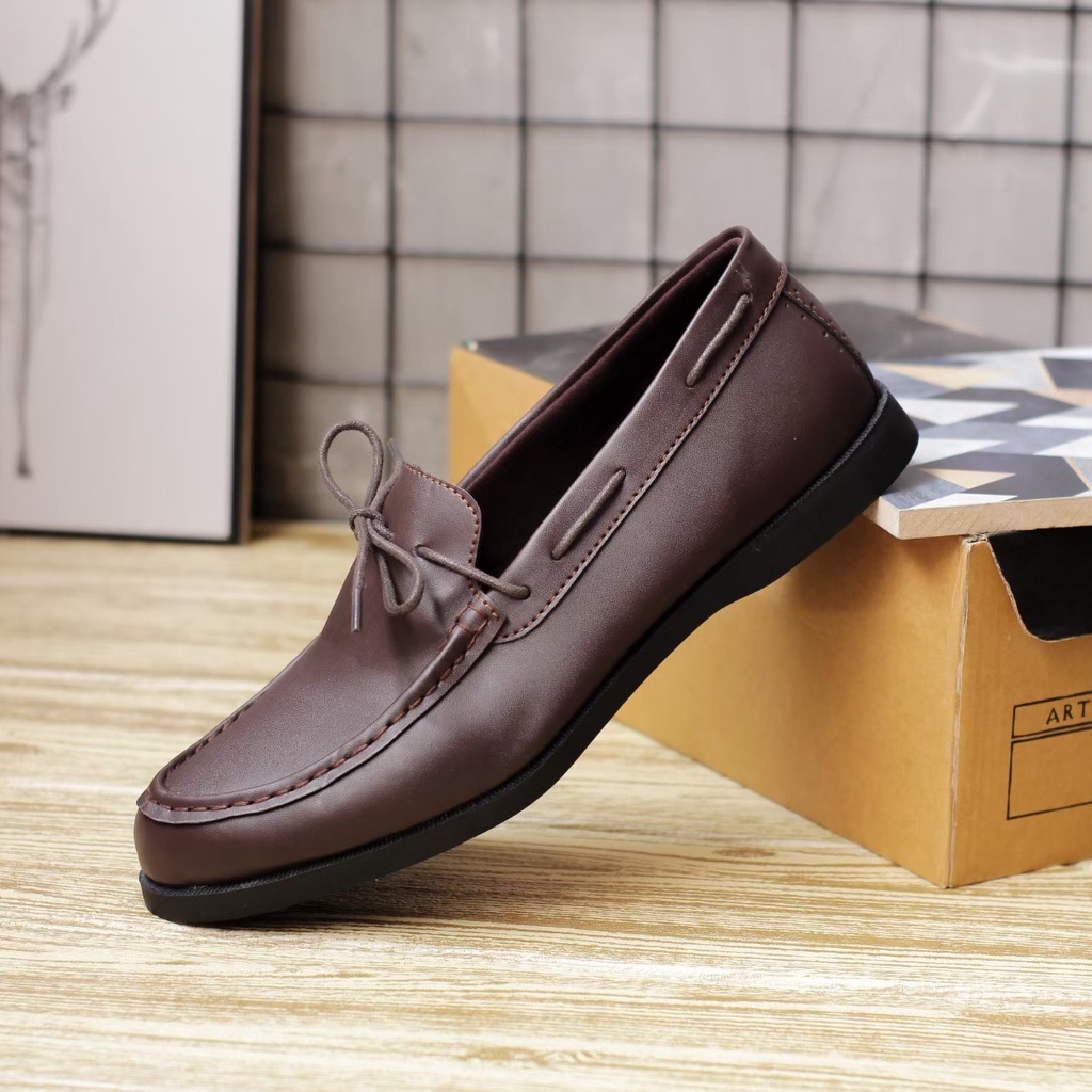 FATIMAHSHOES - Sepatu Formal Kerja Kantor Pria Kulit PU Coklat