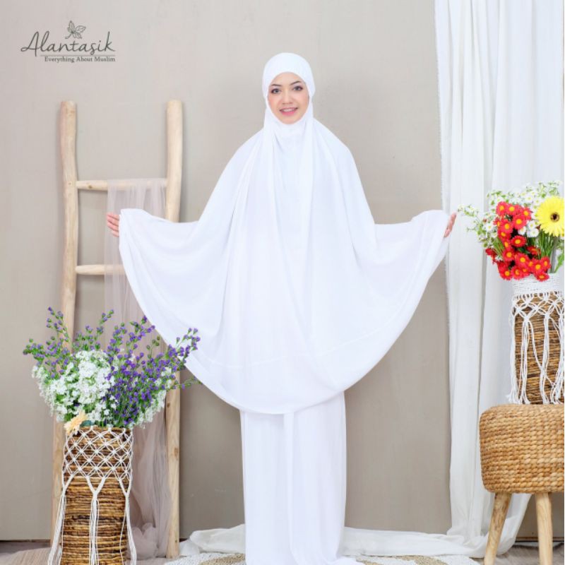 Alantasik-mukena bali Telekung katun rayon polos  jumbo  premium/murah wanita/mukena dewasa R.1