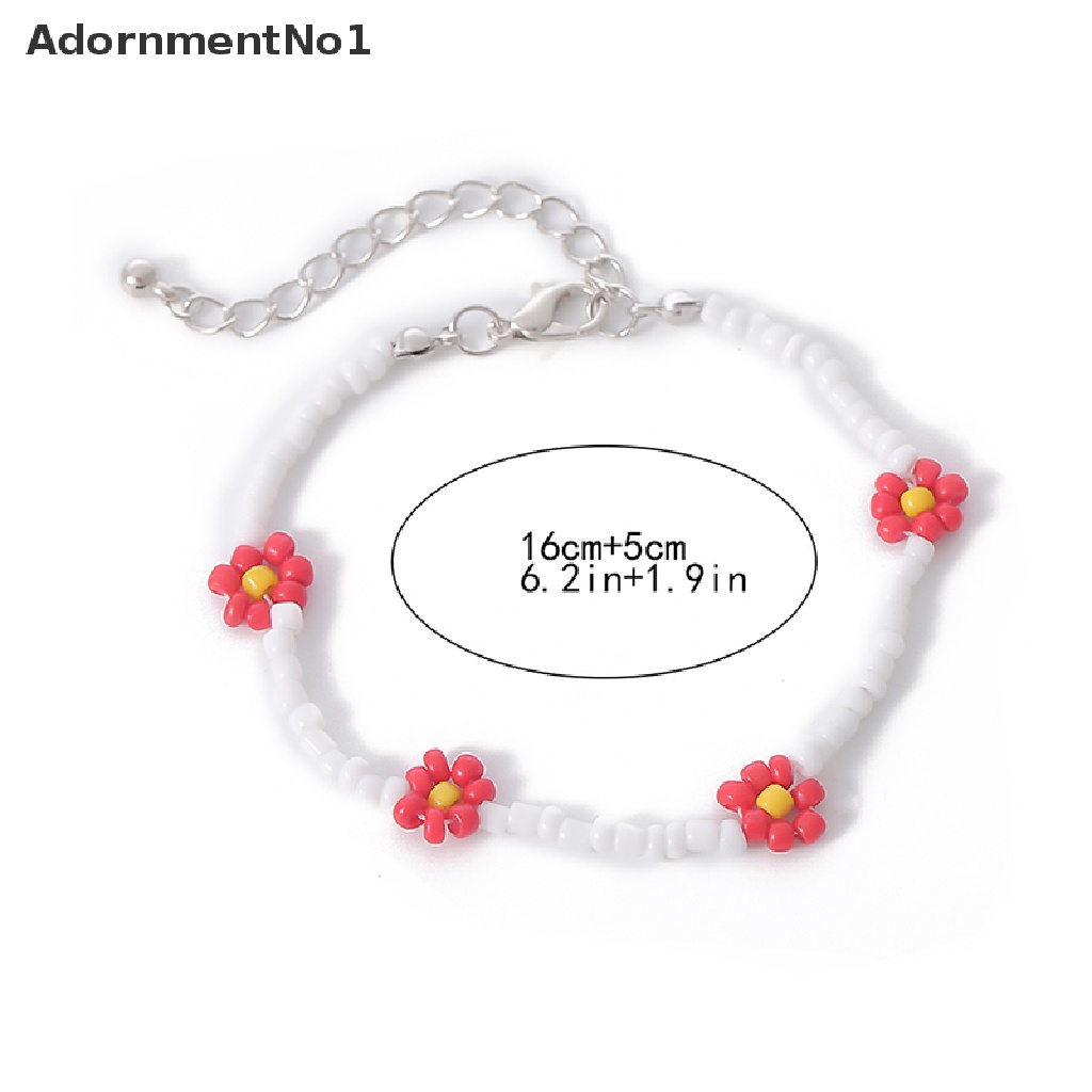 (AdornmentNo1) Gelang Bangle Manik Bunga Aster Handmade Gaya Boho Untuk Wanita