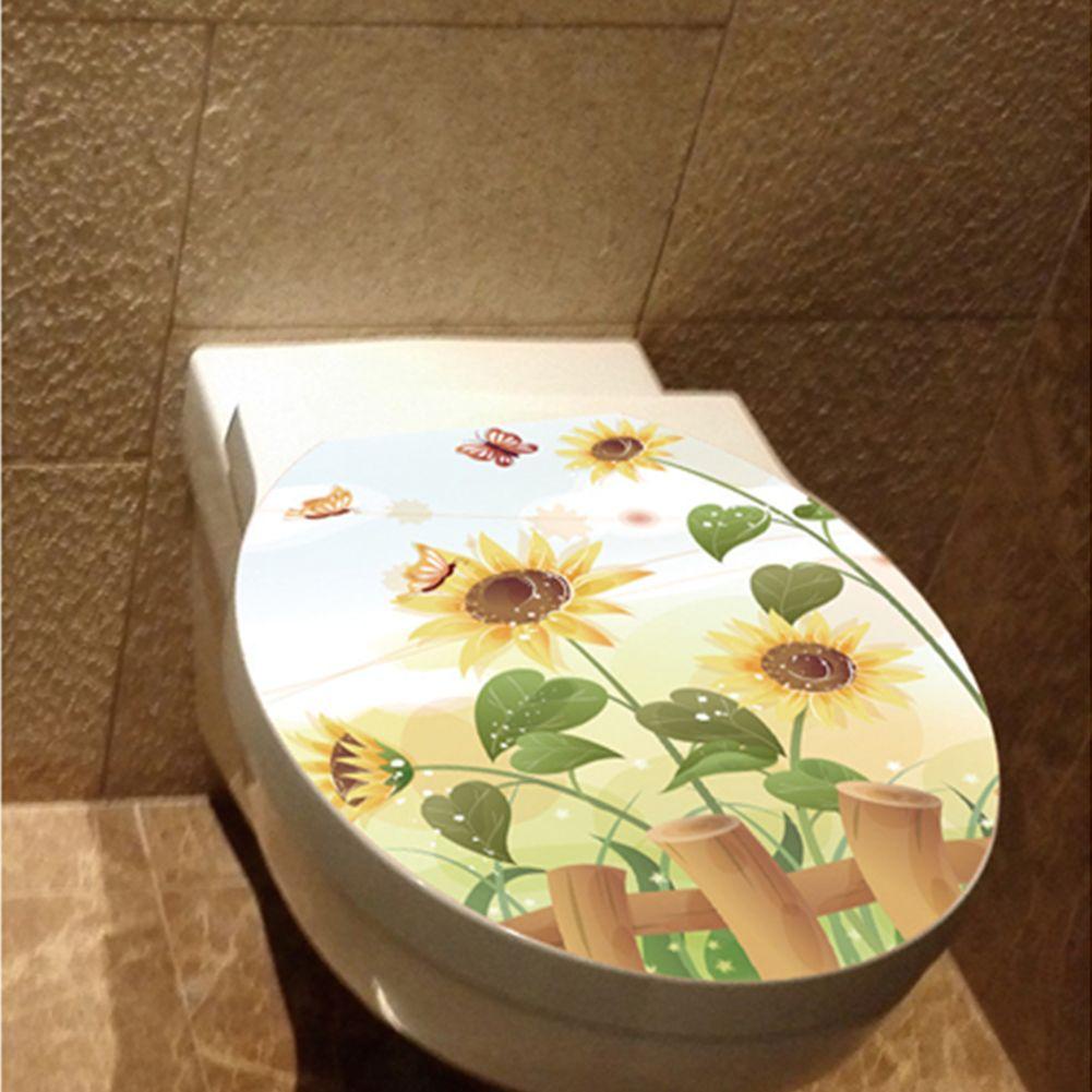 R-flower Sunflower Toilet Stiker Mural Art Decals Mural Stiker Tile Toilet Kamar Mandi Tk Stiker Hias Stiker Dinding