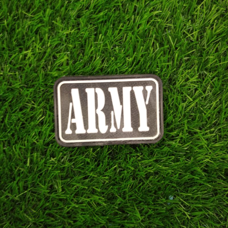 Velcro Rubber Patch Tempelan Topi Tas Logo Tulisan ARMY