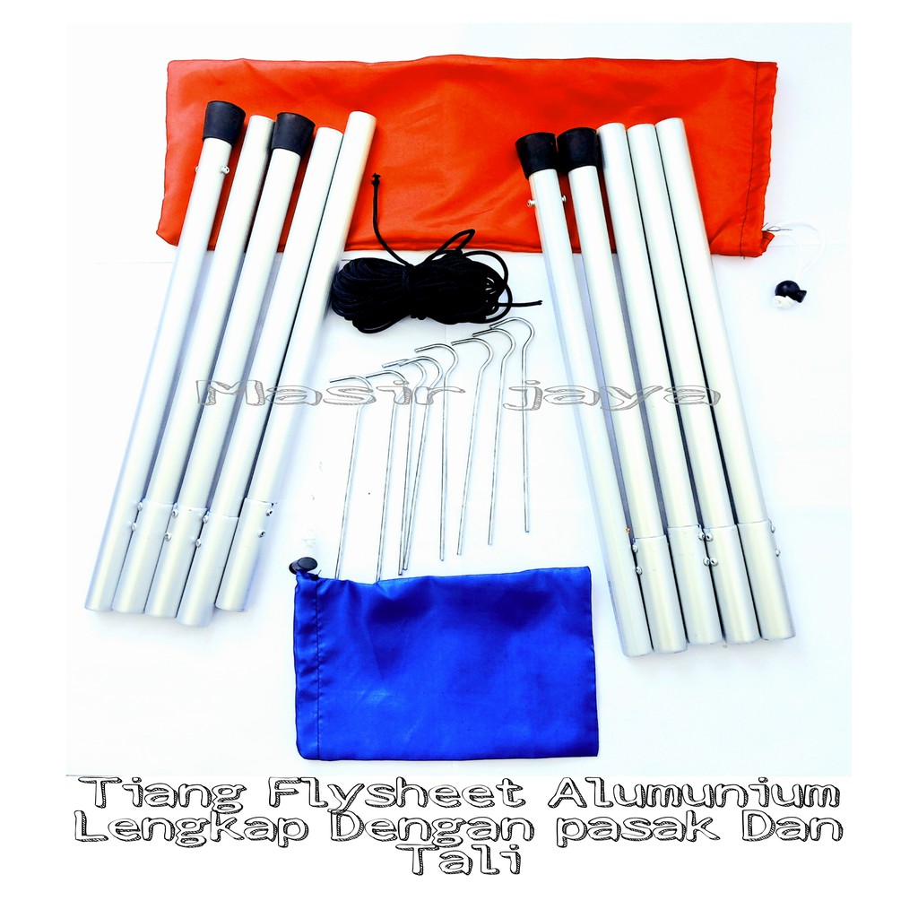 TERMURAH TIANG FLYSHEET ALUMUNIUM-TIANG FRAME-TIANG TARPTENT-TIANG BENDERA CAMPING+PASAK+TALI