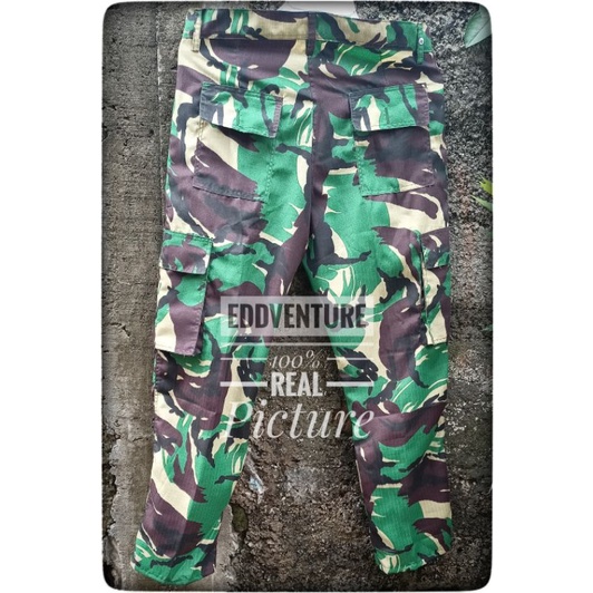 Celana cargo panjang pria wanita PDL loreng malvinas TNI hijau army kargo chargo tactical pants cowok cewek tentara militer ripstop premium murah