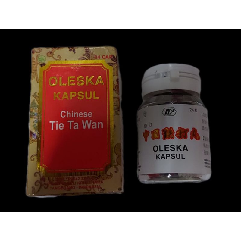 CHINESE TIE TA WAN OLESKA KAPSUL 24BTR OBAT HERBAL AMSIONG tieh ta wan jamu kamlang memar keseleo bengkak jatuh asli ori impor cina