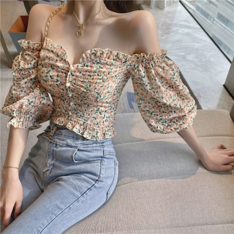 MDLV ~ 2411# Clarabelle Off Shoulder top Sabrina Top Atasan Sabrina Fashion Import