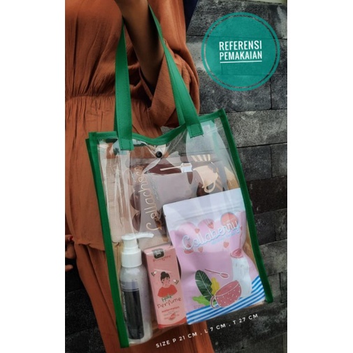 TOTEBAG MIKA/TAS KOSMETIK MIKA TRANSPARAN SERBAGUNA