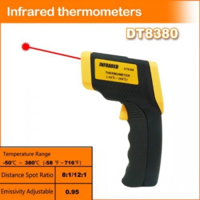

Ready Stock Infrared Thermometer 380c DT-8380 IR Termometer Suhu Thermogun DT8380