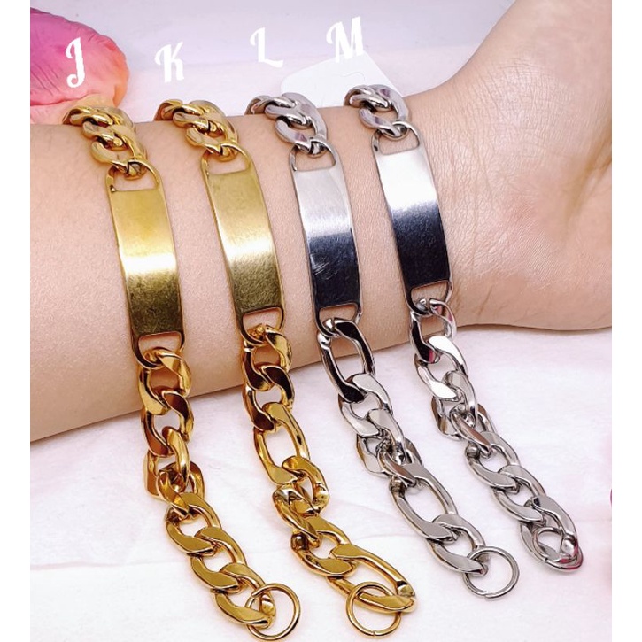 Gelang rantai tebal &amp; lebar titanium asli anti karat tidak alergi uk18- 20Cm GP-52