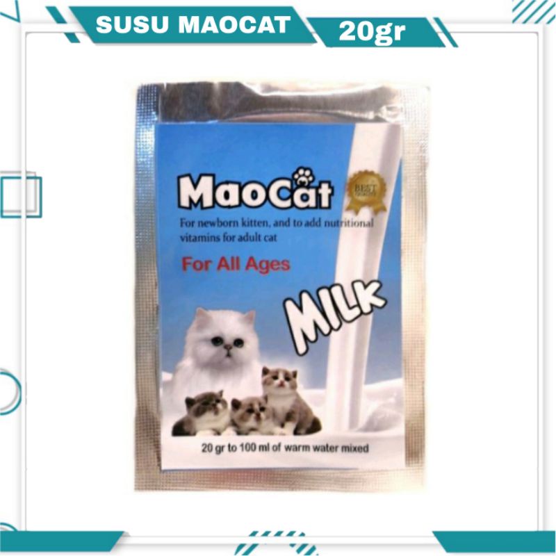 MaoCat Milk Sachet 20gr for All Ages Susu Kucing Semua Umur