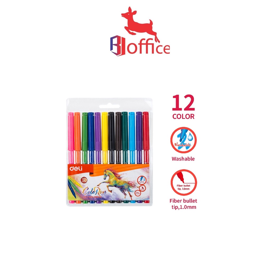

Spidol Warna - Felt Pen dapat dicuci 1.0mm 12 Warna EC10003