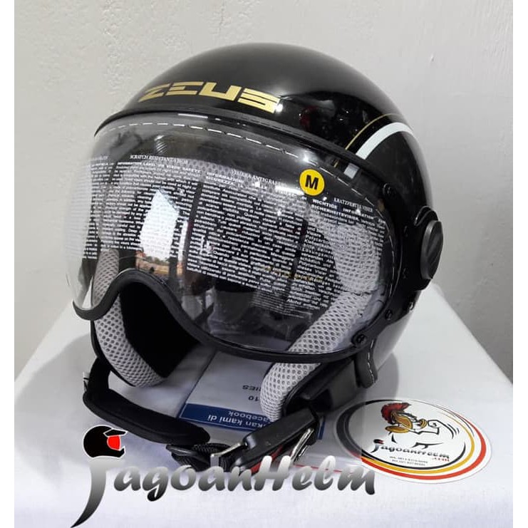Unique ZEUS Helm ZS210K DD36   BLACK SILVER   ZS 210K RETRO