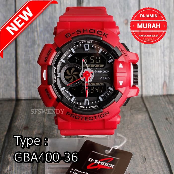 REAL FOTO  G Shock GBA-400 G-Mix Full Merah jam tangan pria digital