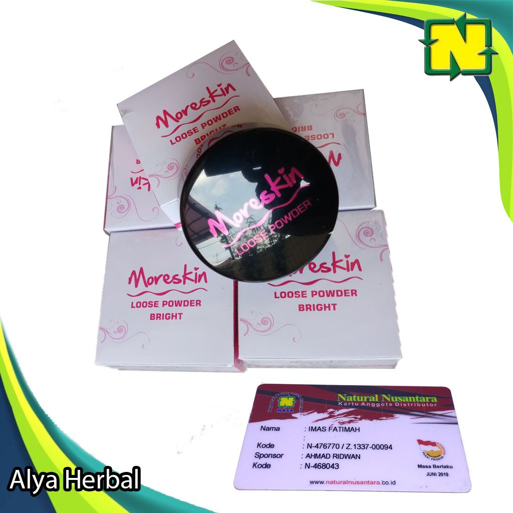 MORESKIN Loose Powder Natural Bedak Tabur Nasa Kosmetik wajah Wanita Terbaik